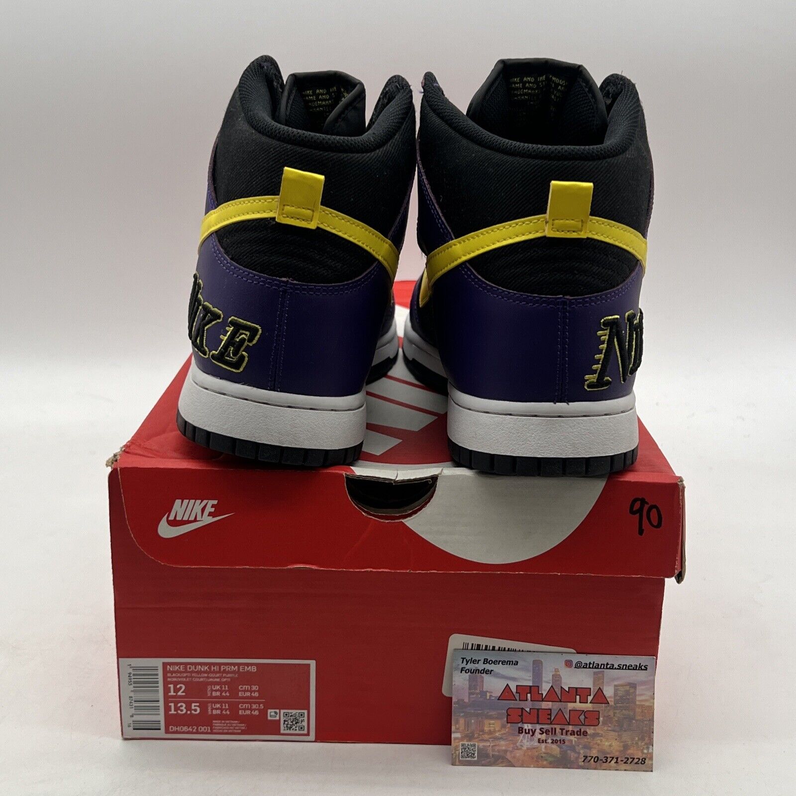 Size 12 - Nike Dunk Premium EMB High Lakers (DH0642-001)
