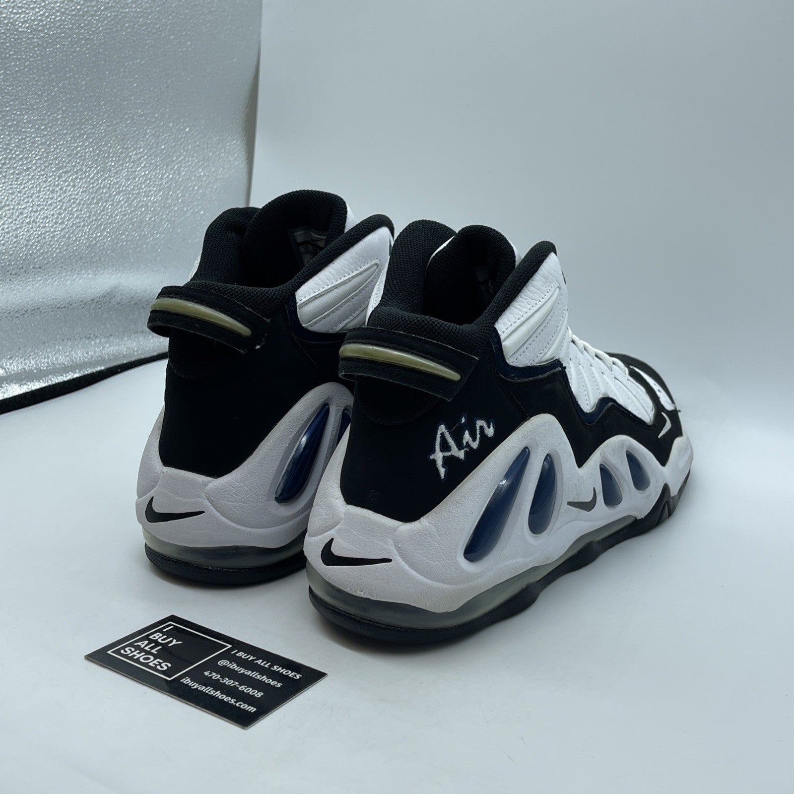 Size 13 - Nike Air Max Uptempo 97 White Black Suede Leather (399207-100)