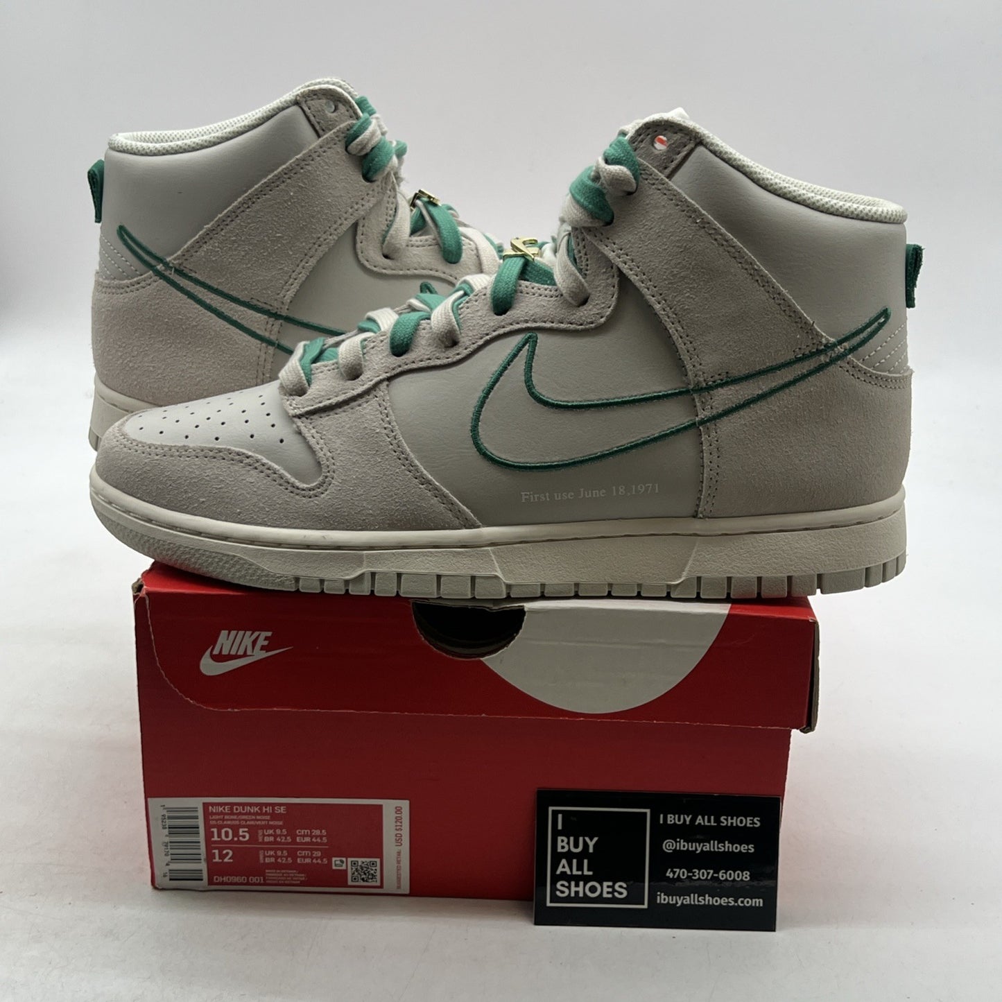 Size 10.5 - Nike Dunk SE High First Use Pack - Green Noise (DH0960-001)