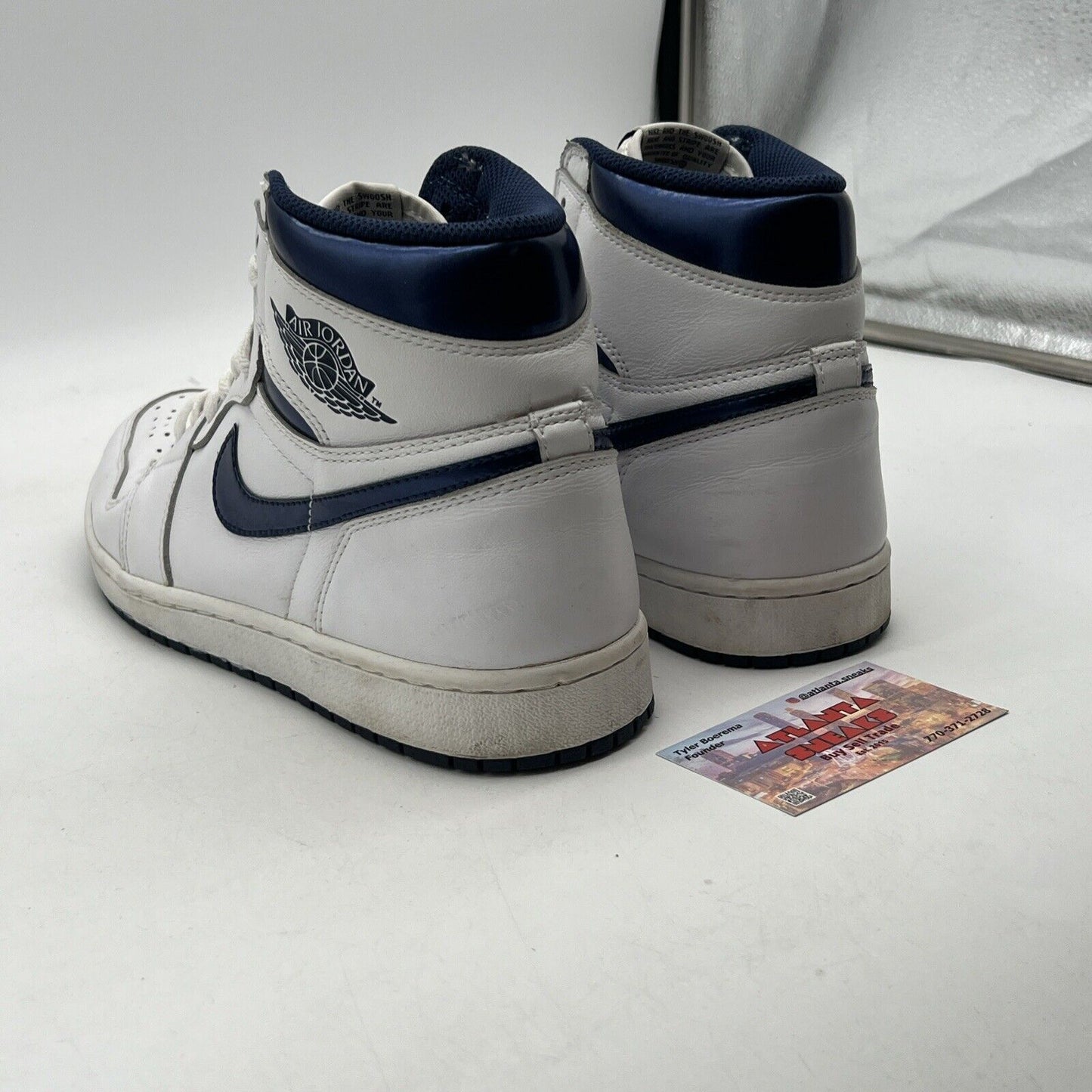 Size 9.5 - Air Jordan 1 Retro OG High Metallic Navy (555088-106)