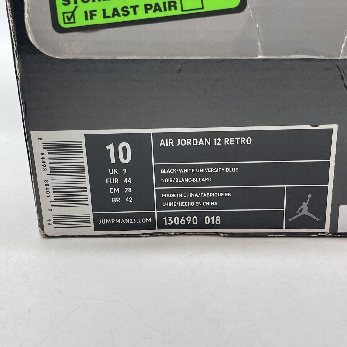 Size 10 - Air Jordan 12 Retro 2009 Nubuck Black Blue Suede Leather (130690-018)