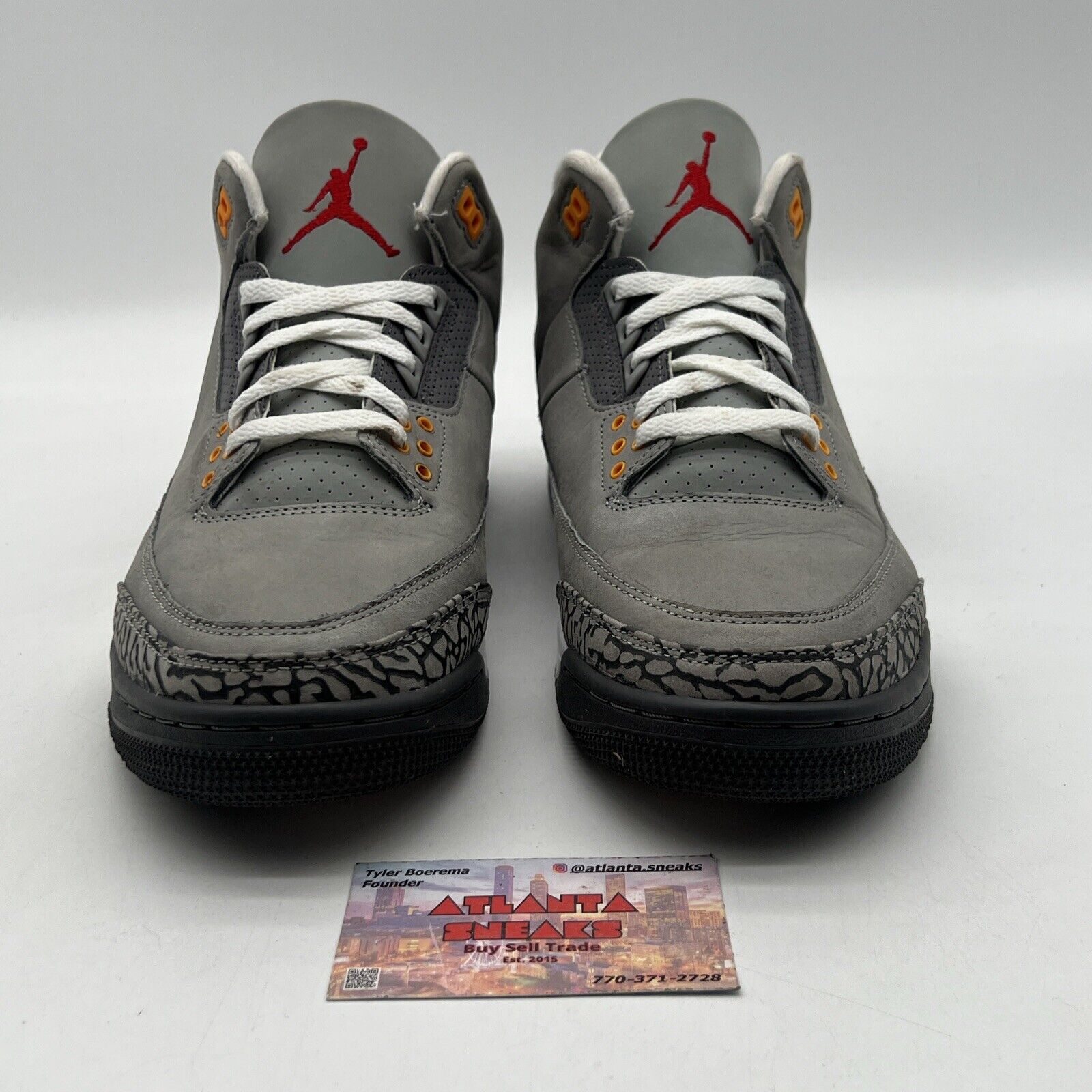 Size 11.5 - Jordan 3 Retro Mid Cool Grey Orange Red Suede Leather (CT8532-012)