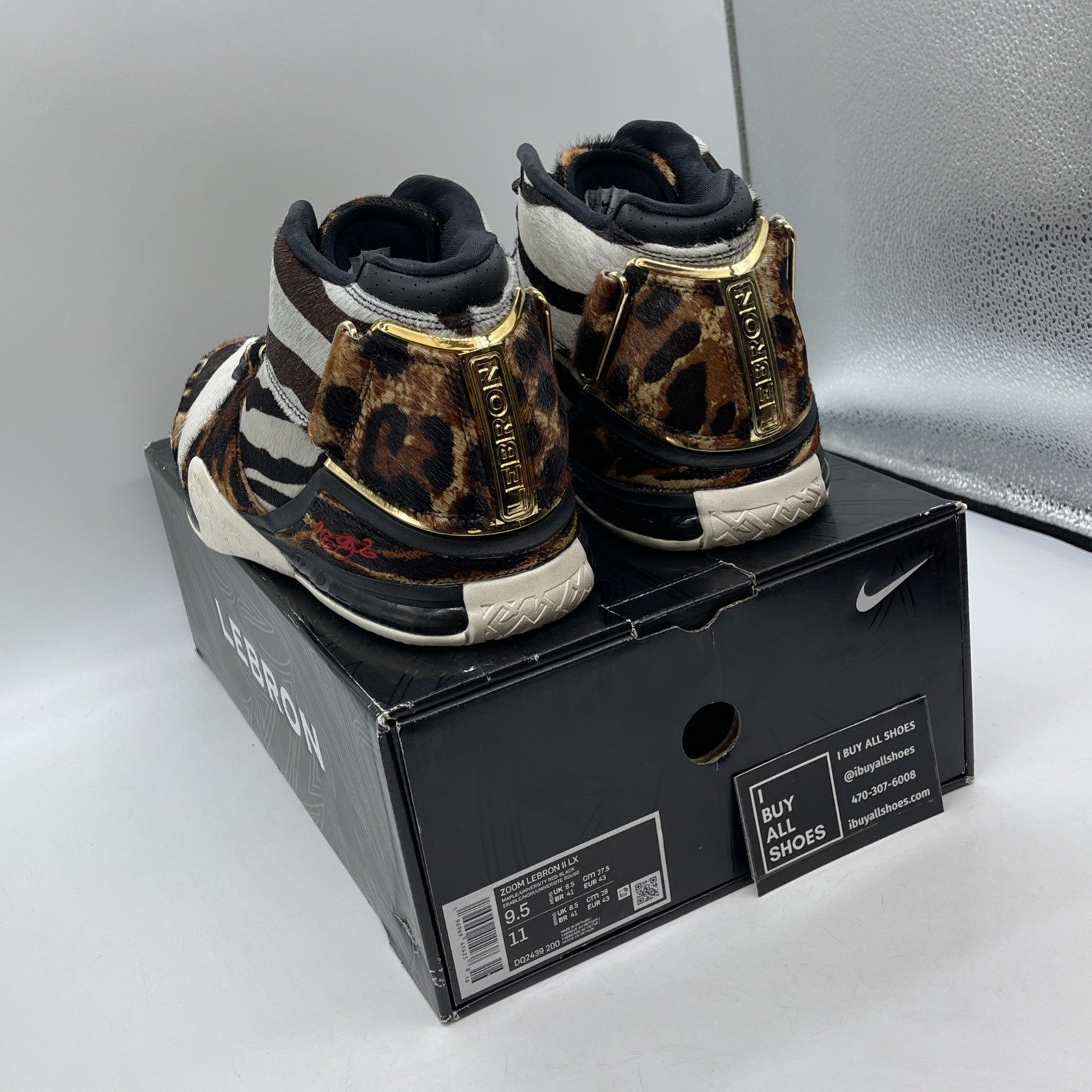 Size 9.5 - Nike Zoom LeBron 2 Beast Brown Black White Suede (DQ2439-200)
