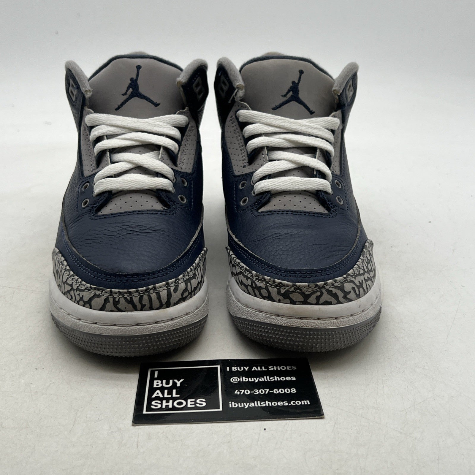 Size 6Y - Air Jordan 3 Retro "Georgetown" Midnight Navy/Cement (398614-401)