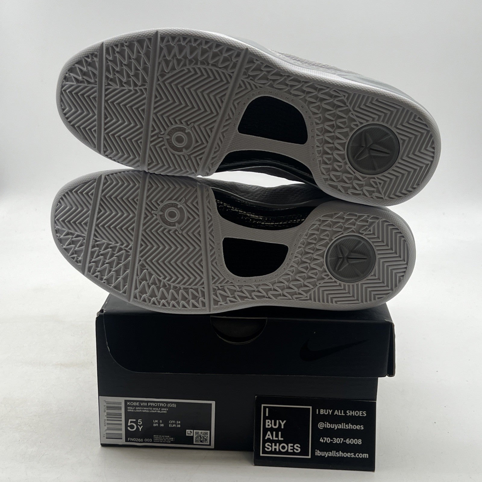 Size 5.5Y - Nike Kobe  (FN0266-003) Wolf Grey/White