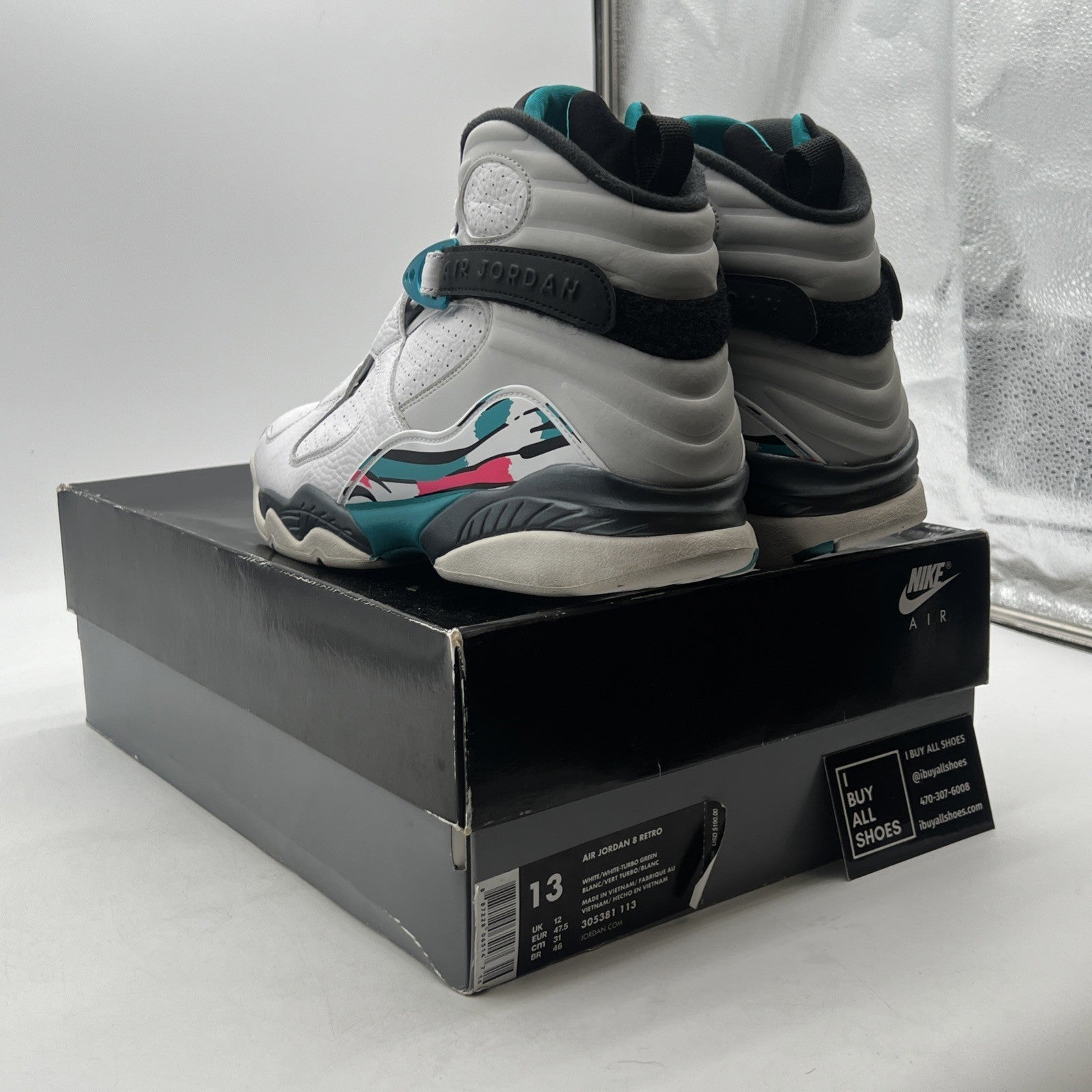 Size 13 - Air Jordan 8 Retro South Beach (305381-113)