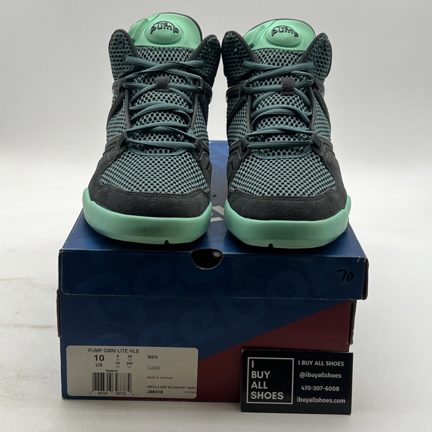 Size 10 - Reebok Pump Concepts Omni Lite HLS Hint Mint Retro (J98318)