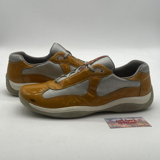 Size 13 - Prada Shoes America's Cup Mustard Patent Leather Sneakers