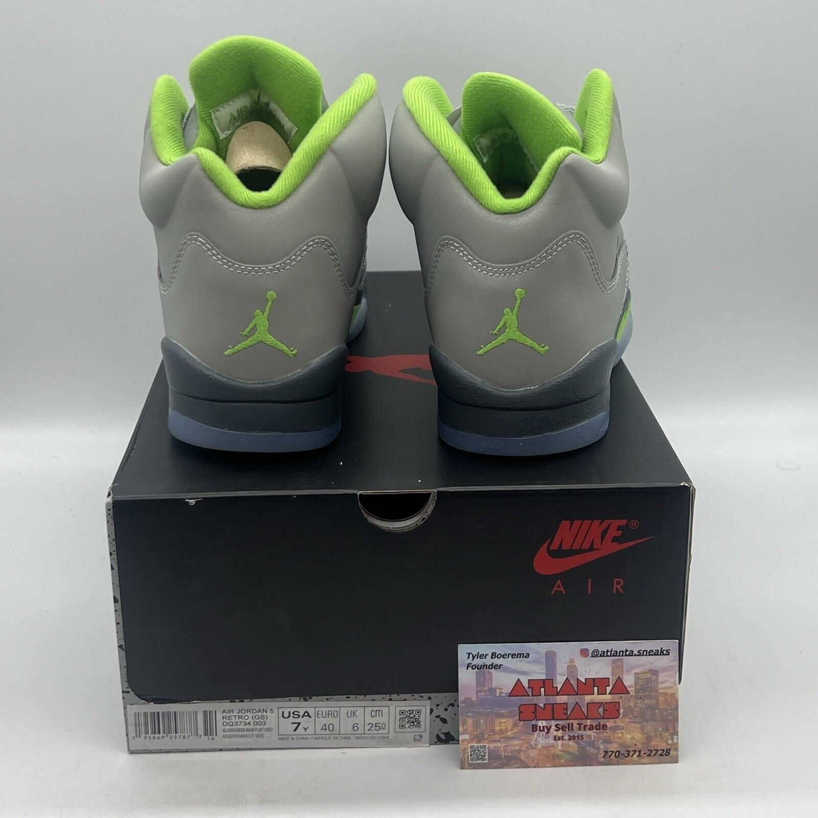 Nike Air Jordan 5 Retro GS Silver Green Bean  DQ3734-003 Size 7Y Brand New