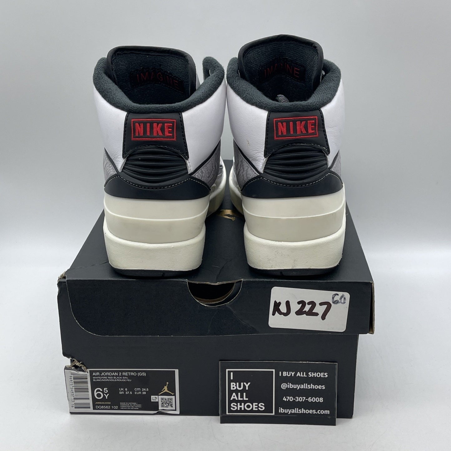 Size 6.5Y (GS) - Air Jordan 2 Retro Mid White Cement