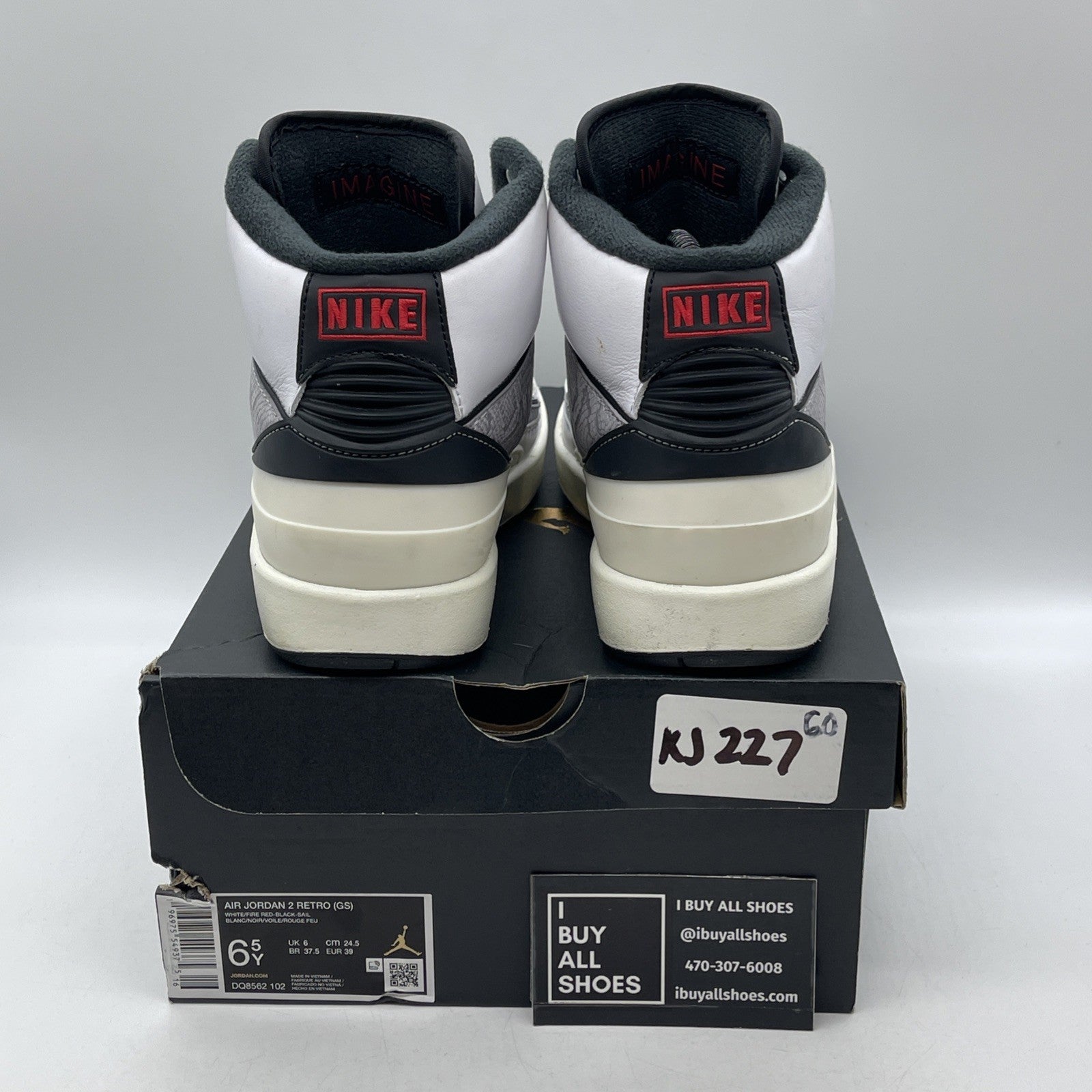 Size 6.5Y (GS) - Air Jordan 2 Retro Mid White Cement