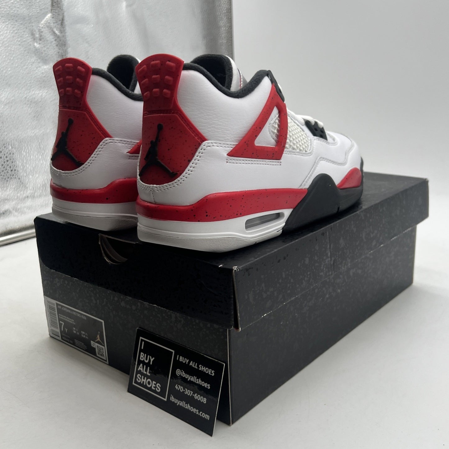 Size 7Y - Air Jordan 4 Retro Mid Red Cement (408452-161)