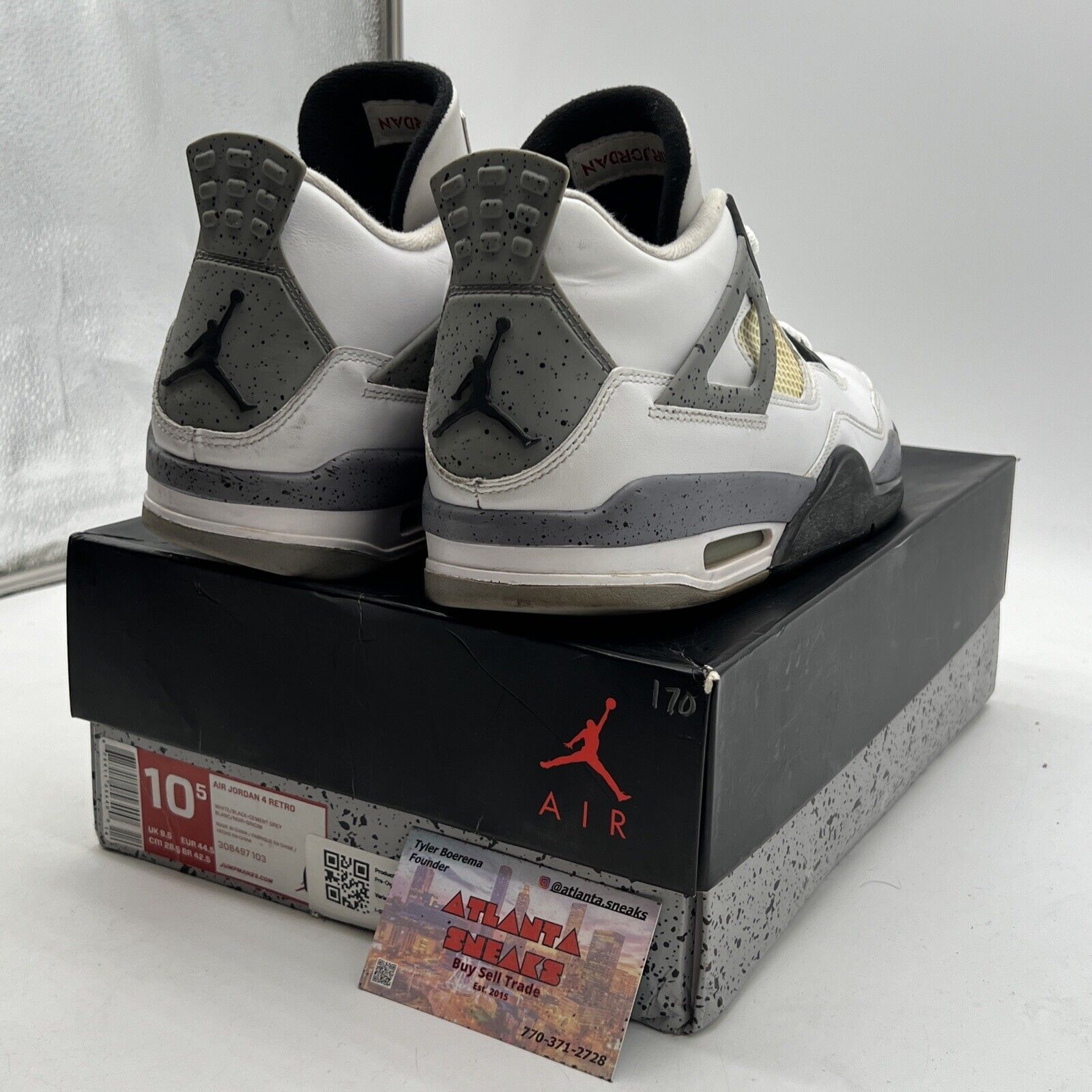 Size 10.5 - Air Jordan 4 Retro Cement 2012 (308497-103)