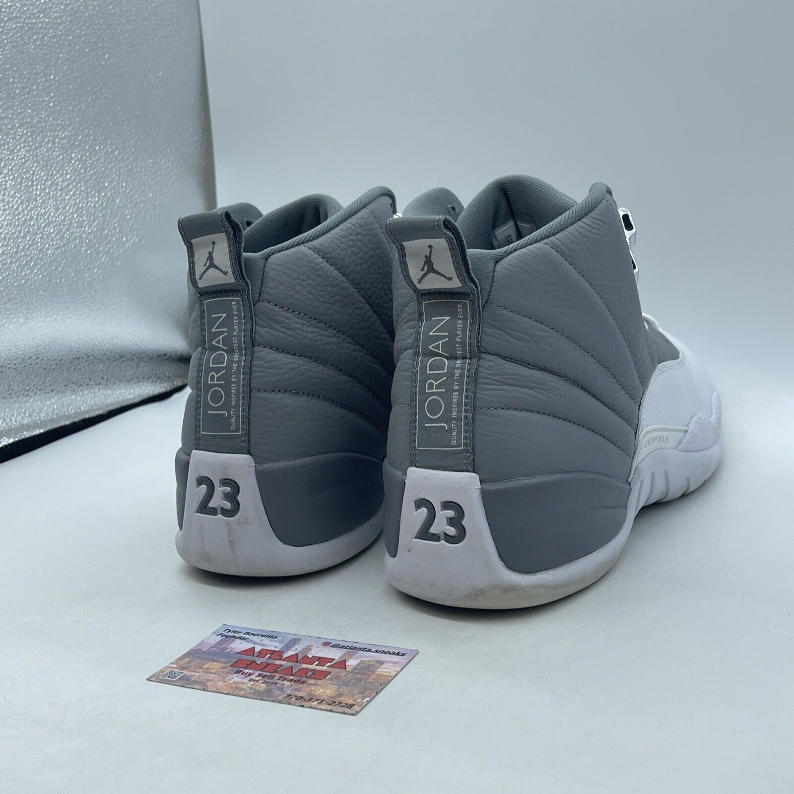 Size 12 - Jordan 12 Stealth 2022 Grey White Leather (CT8013-015)