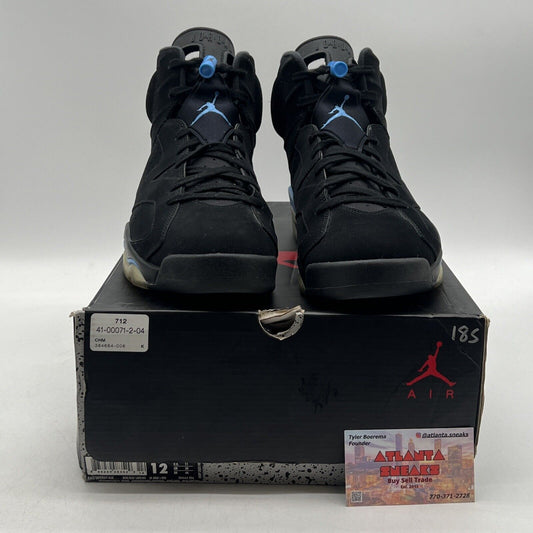 Size 12 - Air Jordan 6 Retro UNC Black Blue Suede (384664-006)