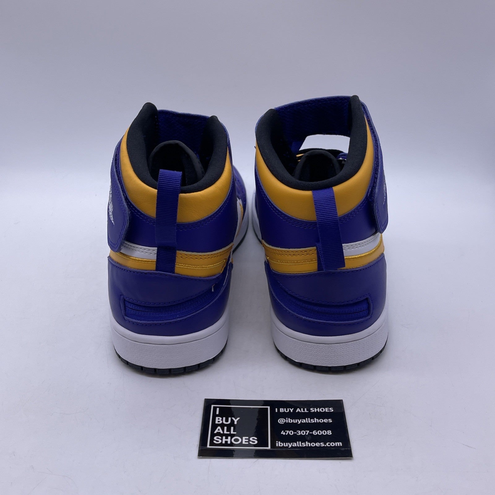 Size 11.5 - Air Jordan 1 FlyEase High Lakers Purple White Yellow (CQ3835-517)