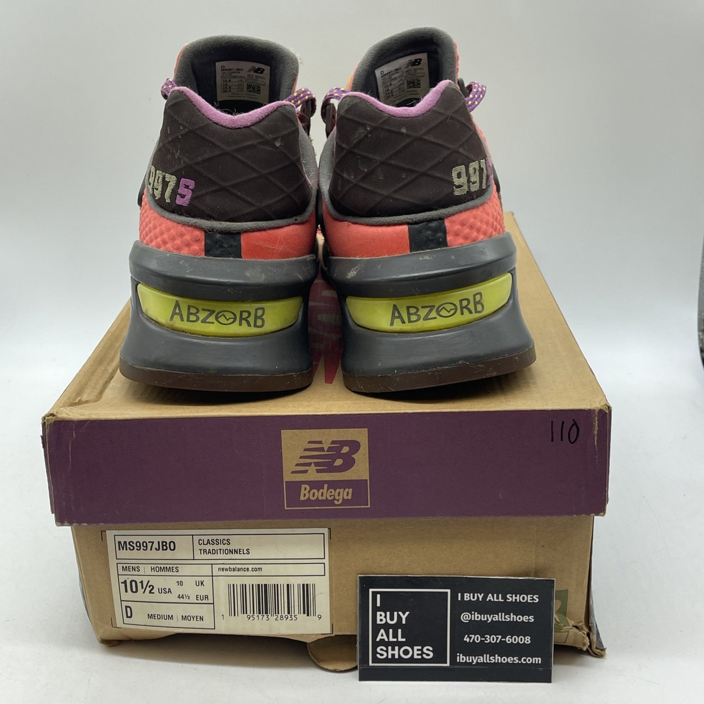 Size 10.5 - BALANCE 997S BODEGA BETTER DAYS BEIGE GREY RED (MS997JBO)