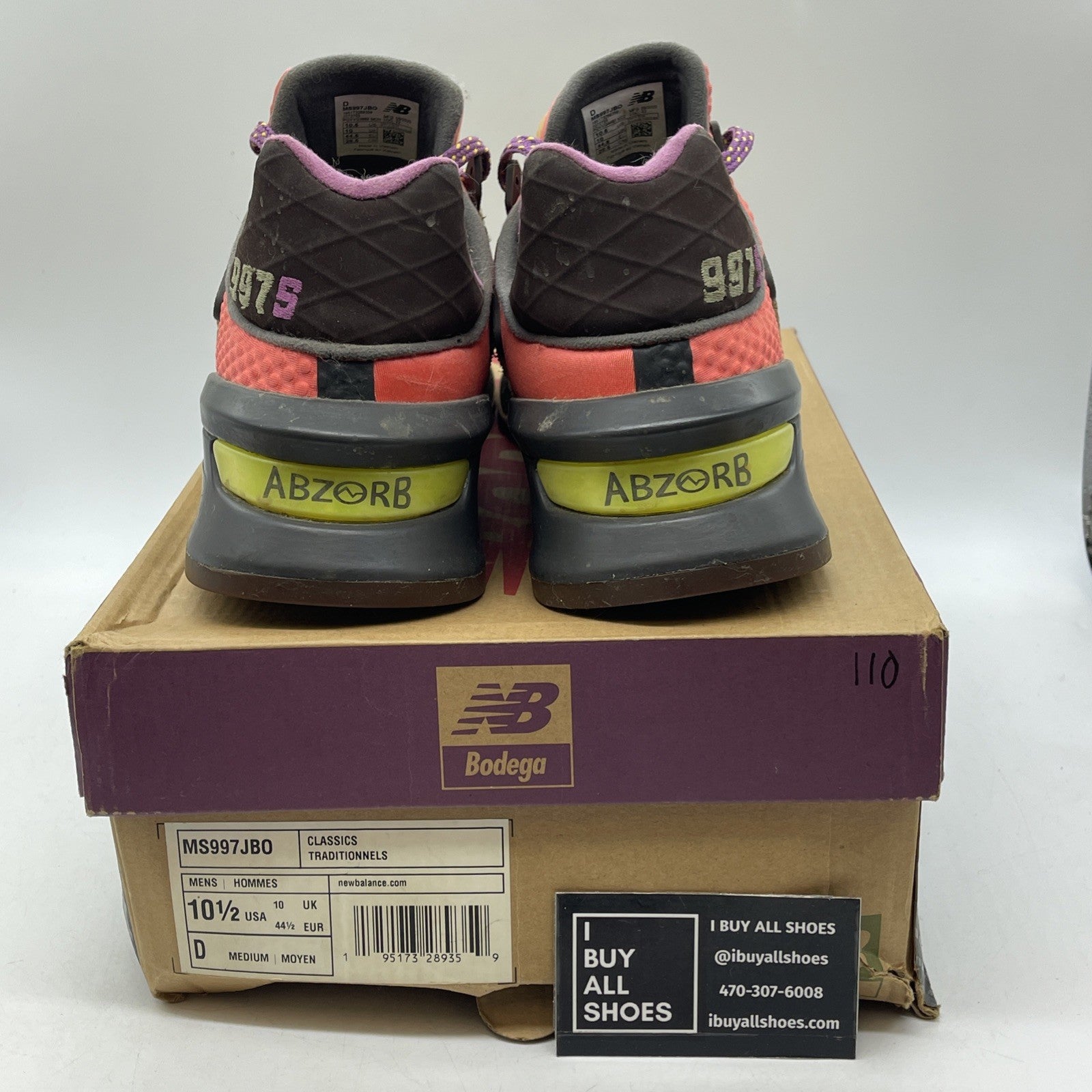 Size 10.5 - BALANCE 997S BODEGA BETTER DAYS BEIGE GREY RED (MS997JBO)