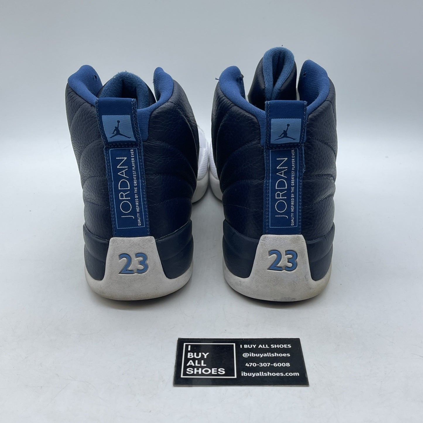 Size 13 - Air Jordan 12 Retro 2012 Obsidian Blue White Leather (130690-410)