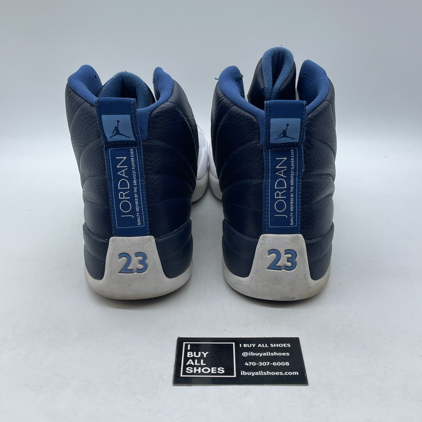 Size 13 - Air Jordan 12 Retro 2012 Obsidian Blue White Leather (130690-410)