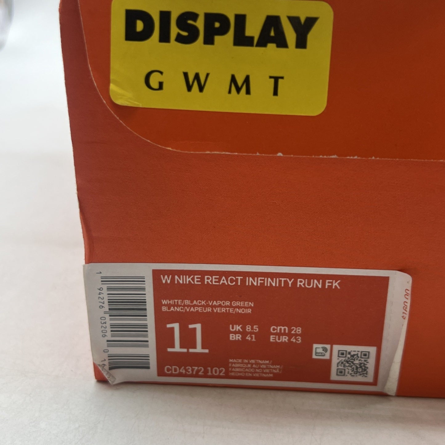 Size 11 - Nike React Infinity Run Flyknit White Ombre W (CD4372-102)