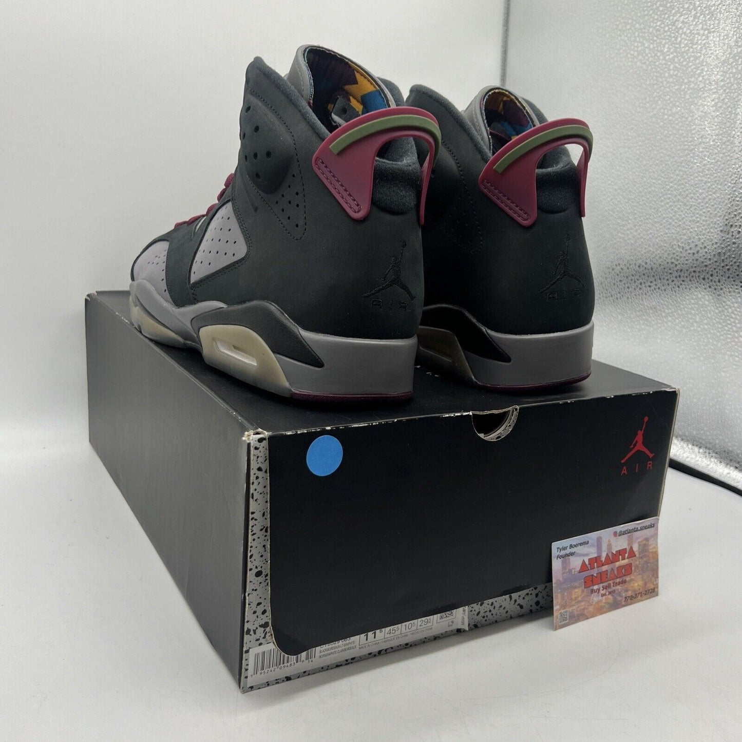 Size 11.5 - Jordan 6 Bordeaux black Grey Maroon Yellow Suede Leather CT8529-063