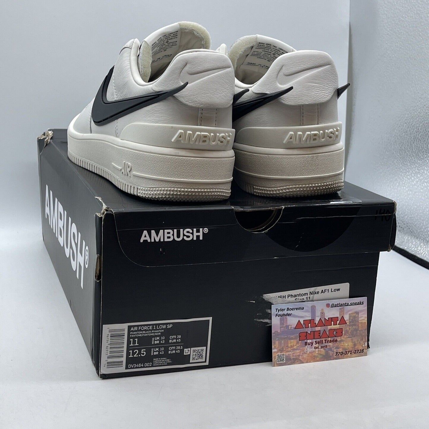 Size 11 - Nike Air Force 1 Low x AMBUSH Phantom Black White Leather (DV3464-002)