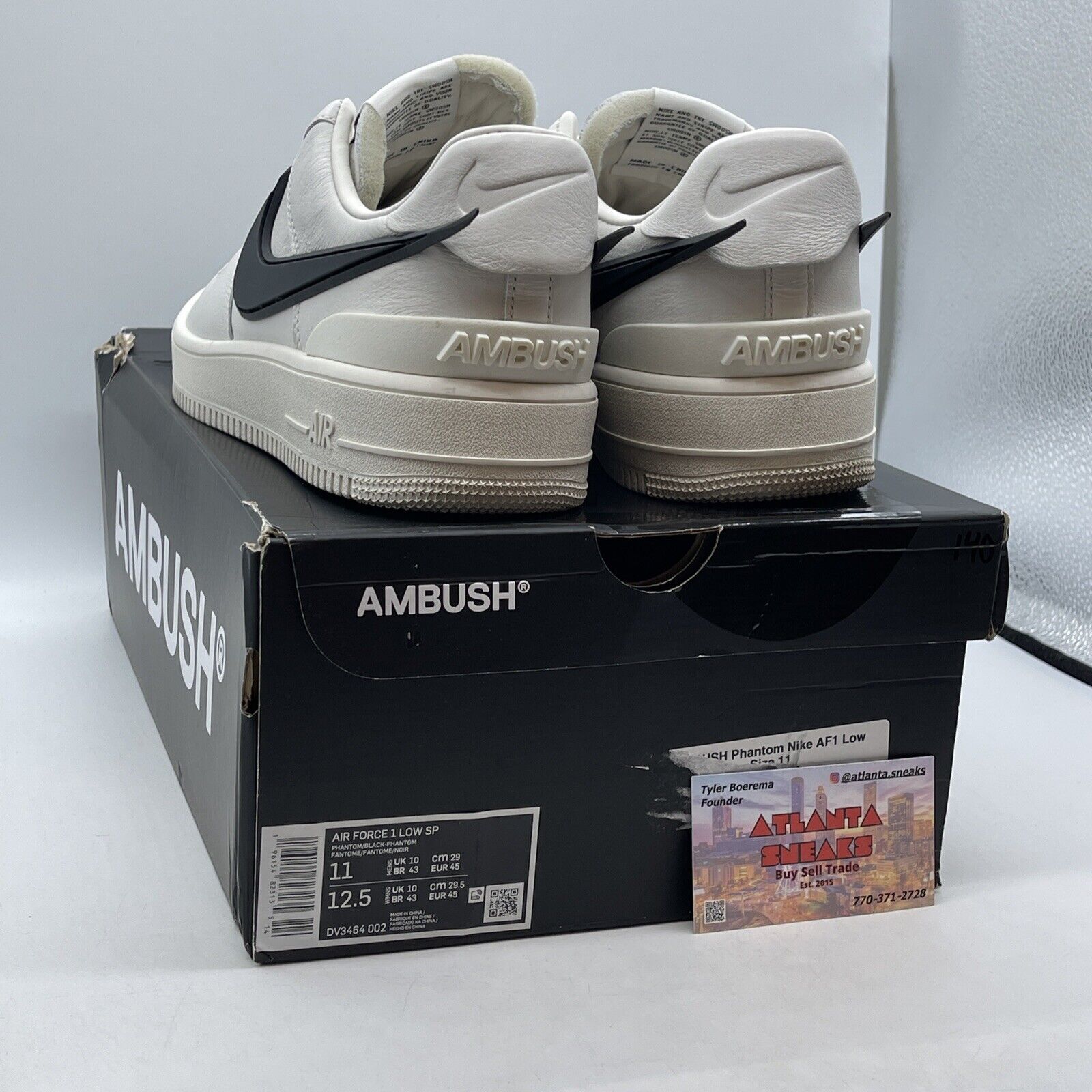 Size 11 - Nike Air Force 1 Low x AMBUSH Phantom Black White Leather (DV3464-002)