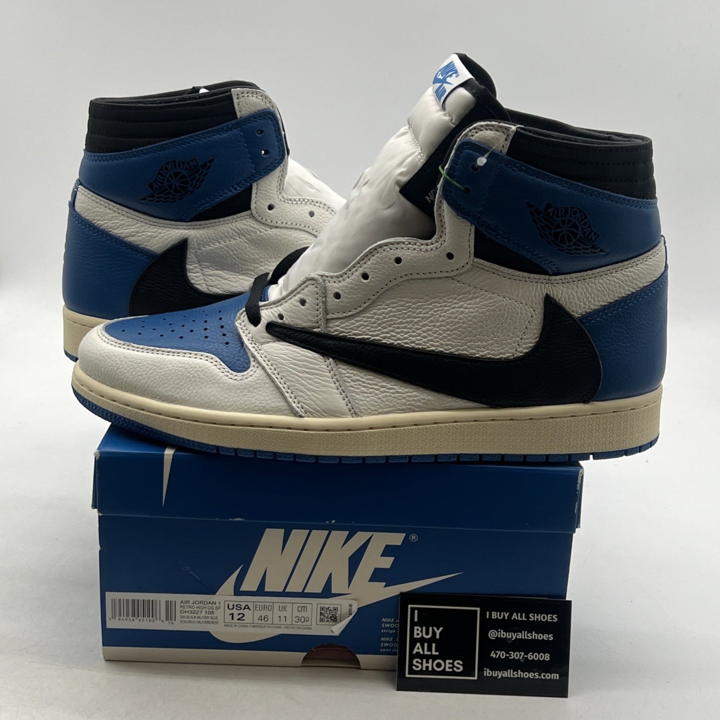 Size 12 - Air Jordan 1 Retro x Fragment Design x Travis Scott High Blue