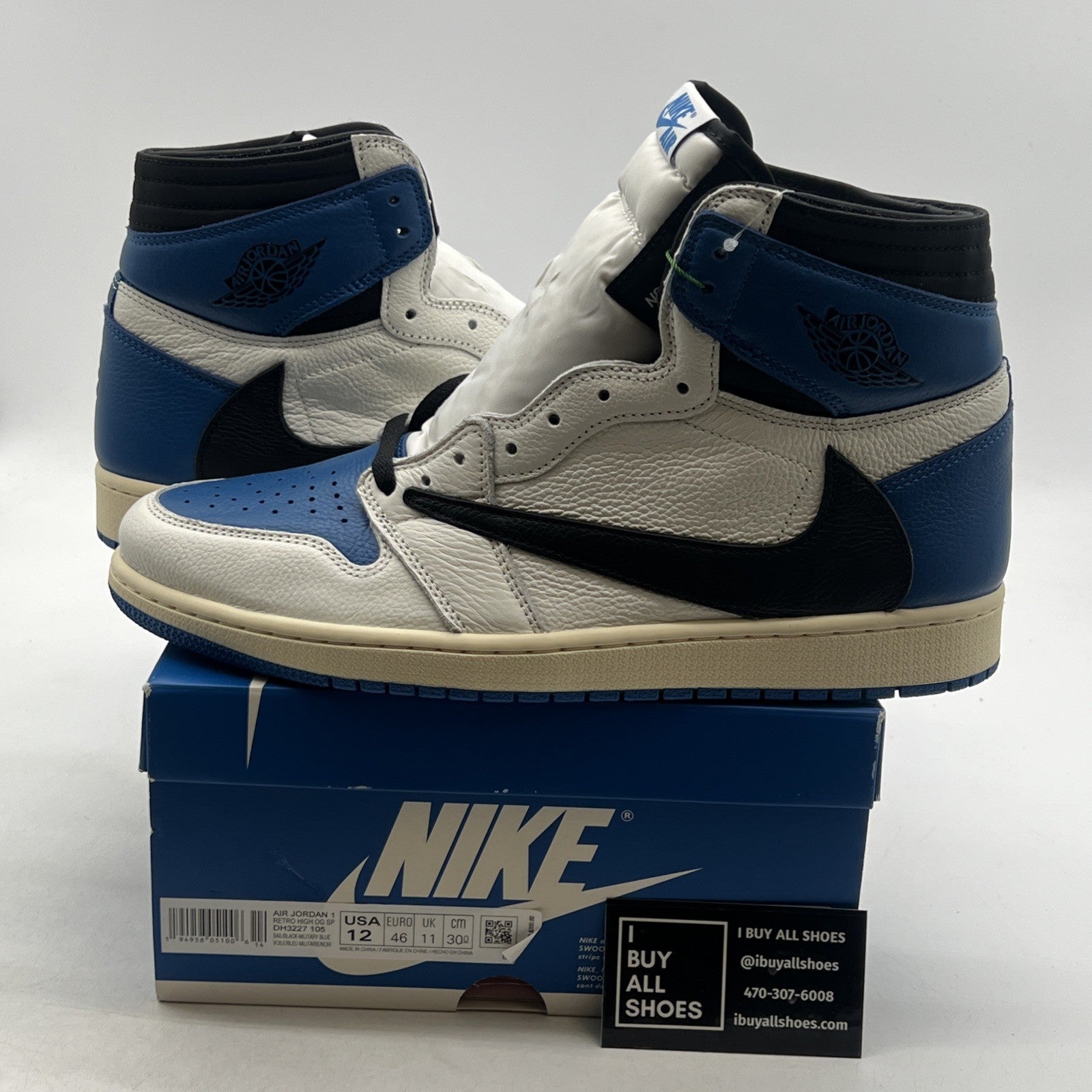 Size 12 - Air Jordan 1 Retro x Fragment Design x Travis Scott High Blue