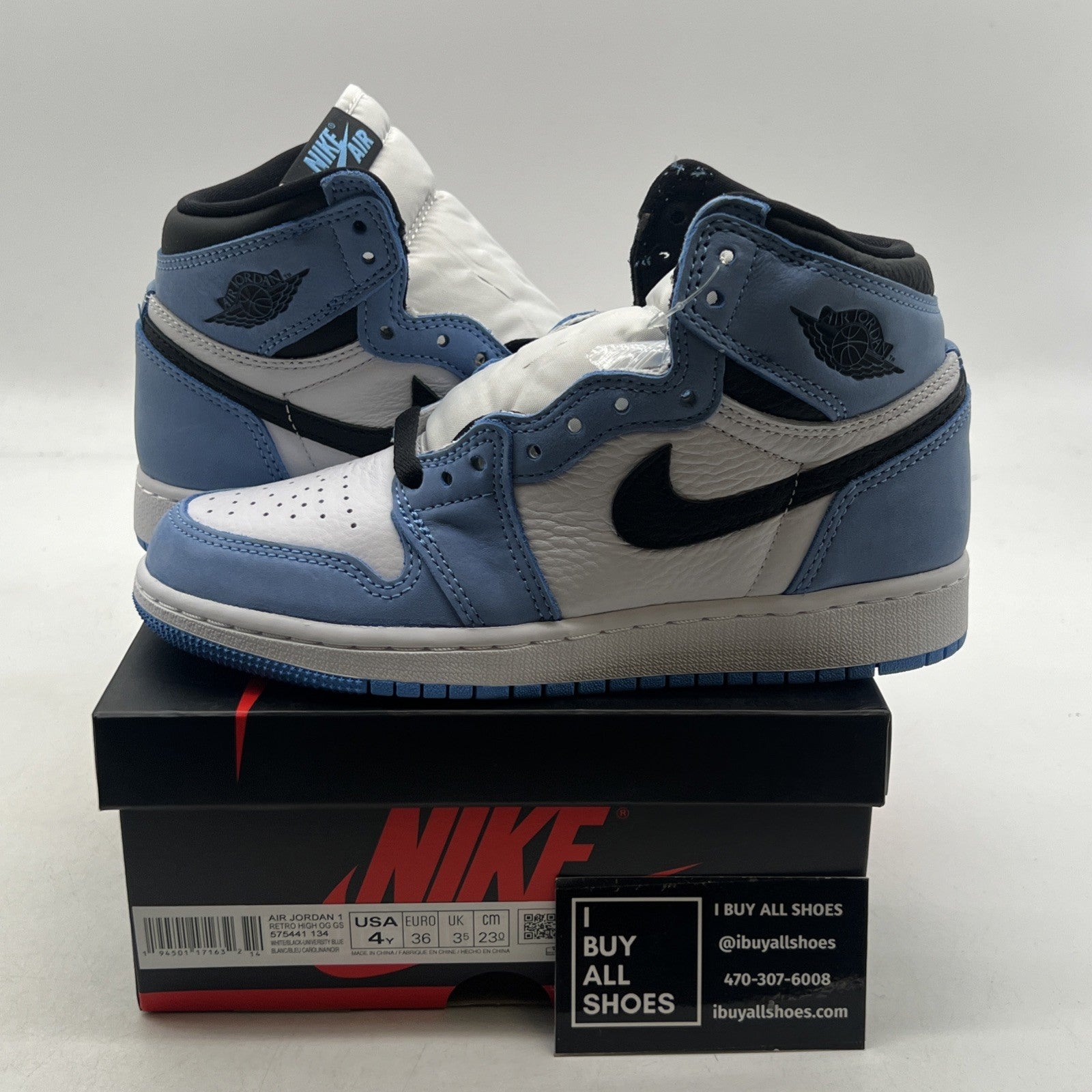 Size 4 - Air Jordan 1 Retro OG High University Blue (575441-134)