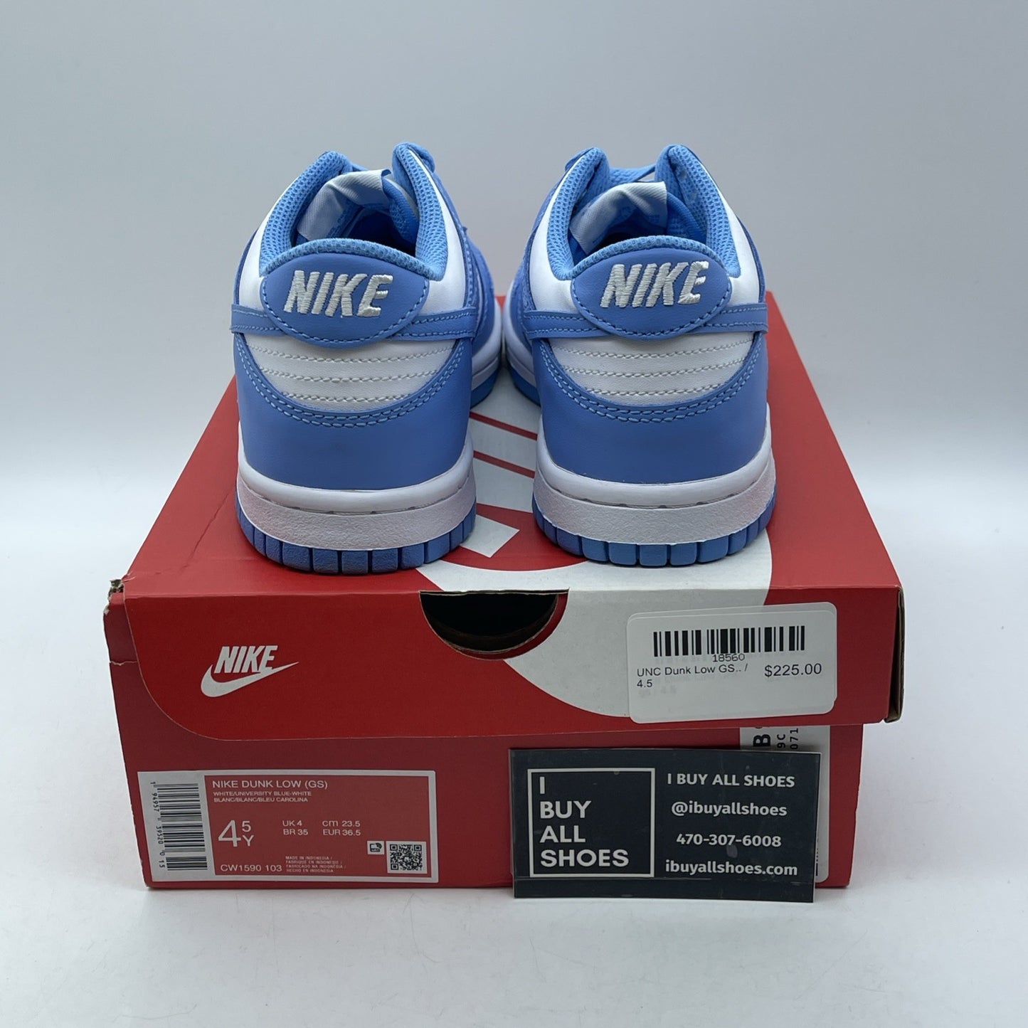 Size 4.5Y - Nike Dunk Low University Blue white Leather (CW1590-103)
