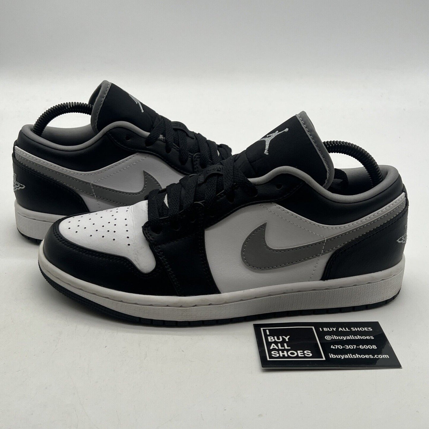 Size 8 - Air Jordan 1 Low Black Medium Grey (553558-040)