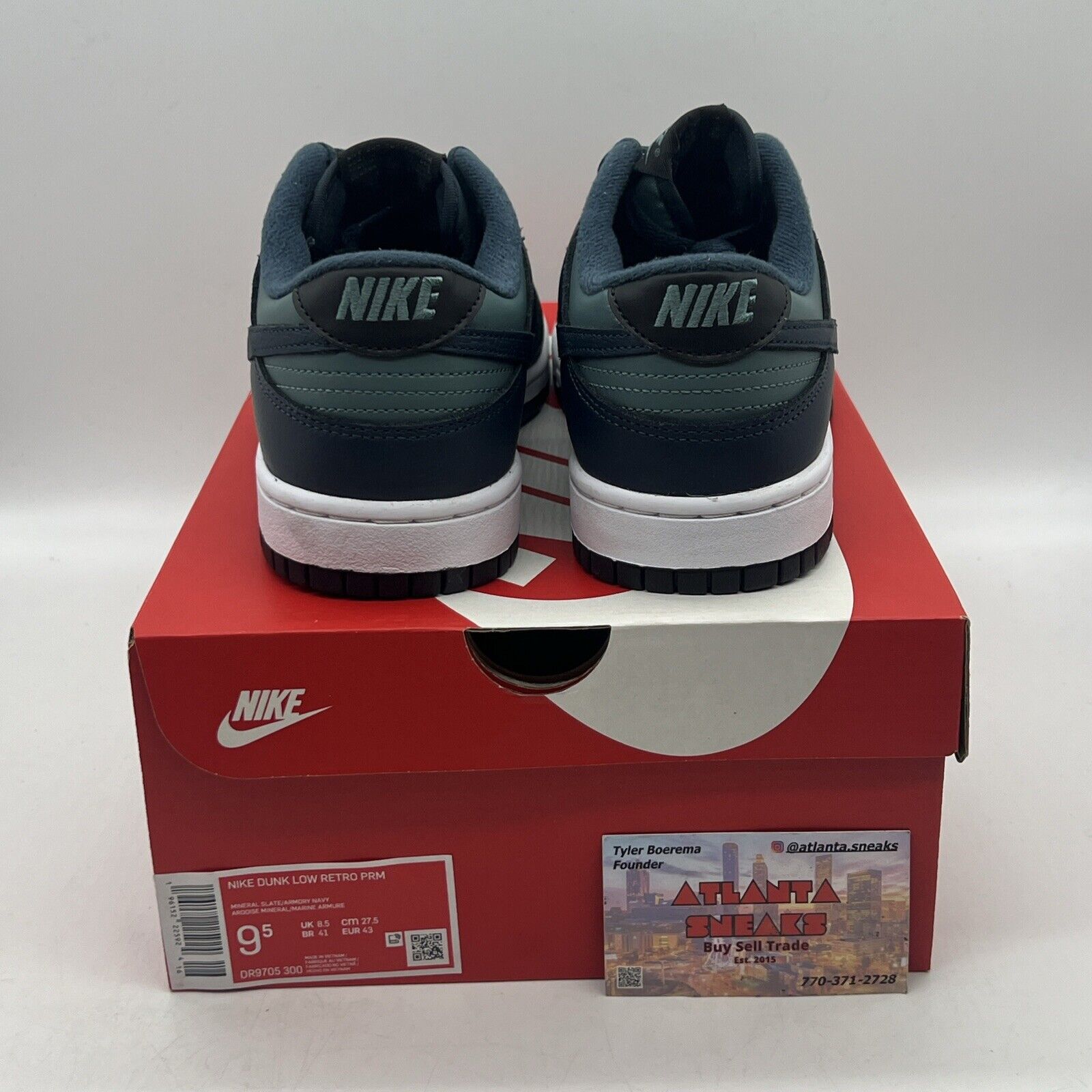 Size 9.5 - Nike Dunk Low Armory Navy/Black/Mineral State/White Brand New Og All