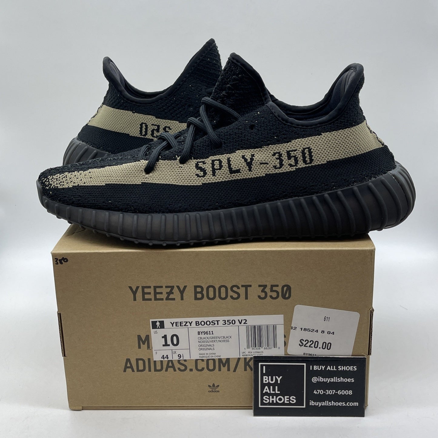 Size 10 - adidas Yeezy Boost 350 V2 Green Black Suede (BY9611)