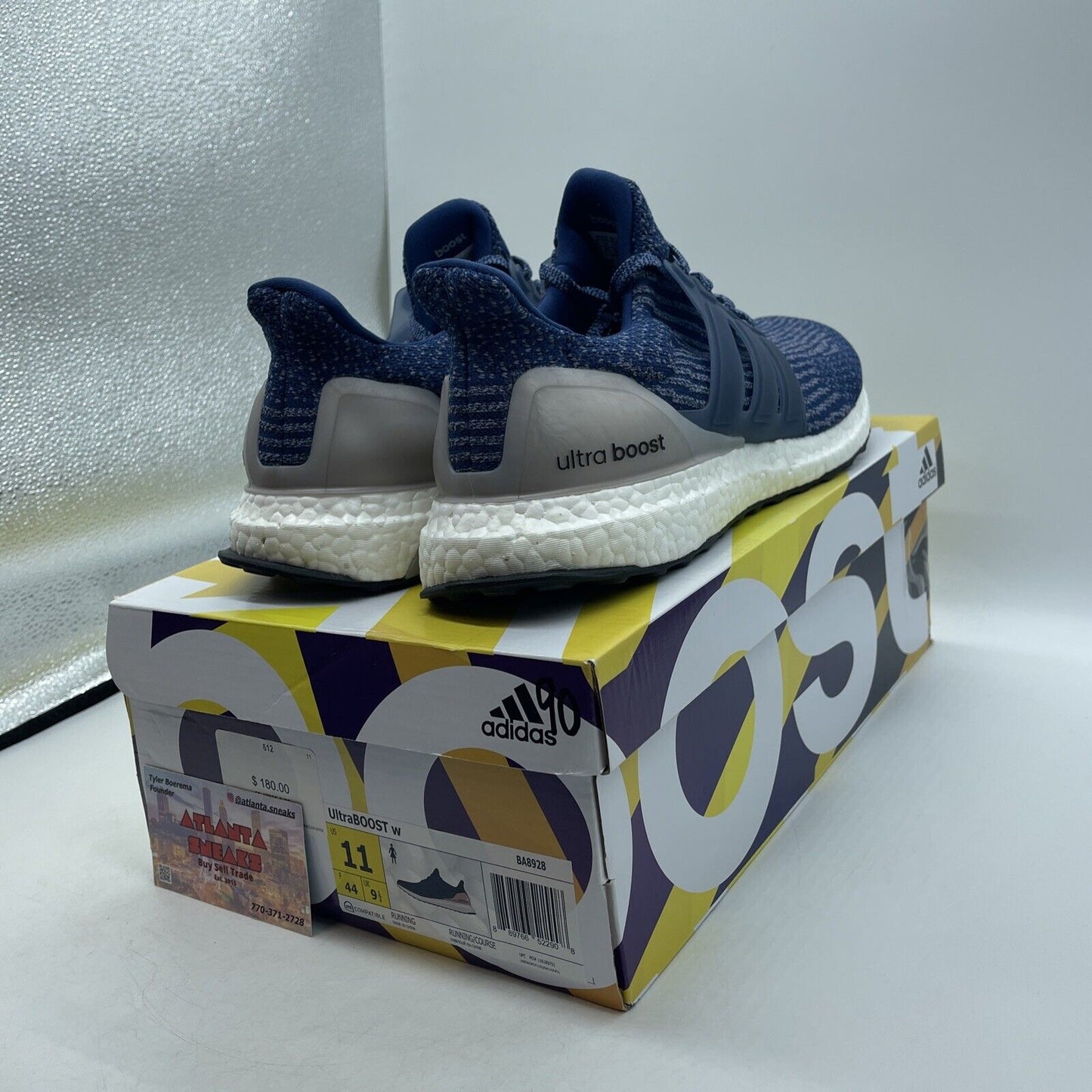 Size 11W - adidas UltraBoost 3.0 Mystery Blue White Gray (BA8928)