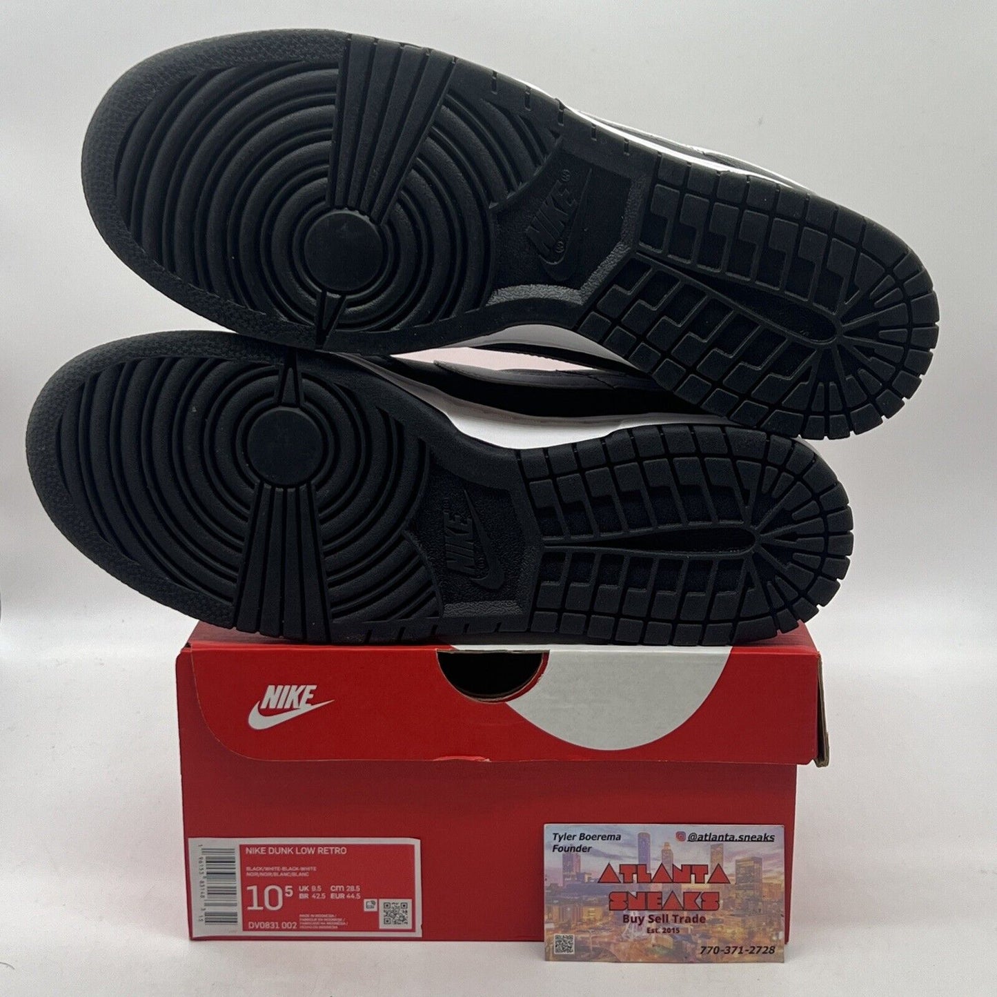 Size 10.5 - Nike Dunk Low Black Panda 2.0 Brand New Og All