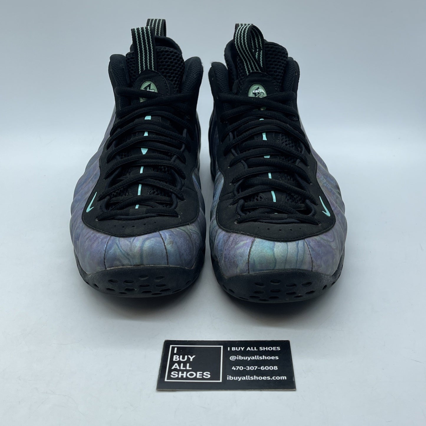 Size 12 - Nike Air Foamposite One Premium Abalone Blue Black Suede (575420-009)