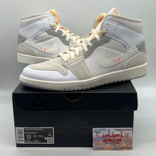 Size 13 - Jordan 1 Mid SE Craft White 2022 Brand New Og All