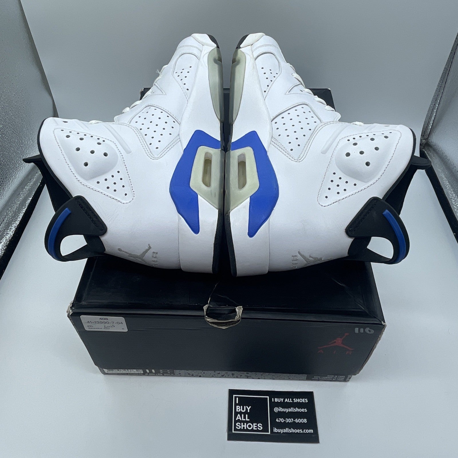 Size 11 - Air Jordan 6 Retro 2014 Sport Blue White Leather (384664-107)