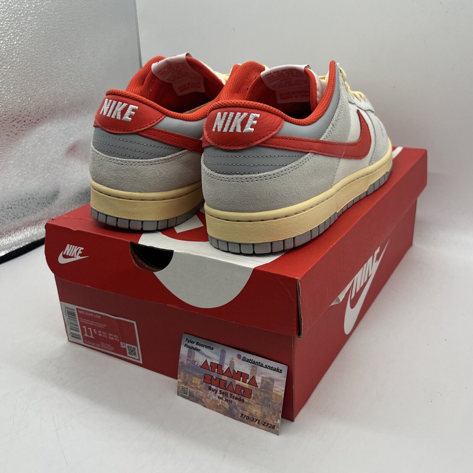 Size 11.5 - Nike Dunk Low White/Gray/Red 2023 Brand New Og All