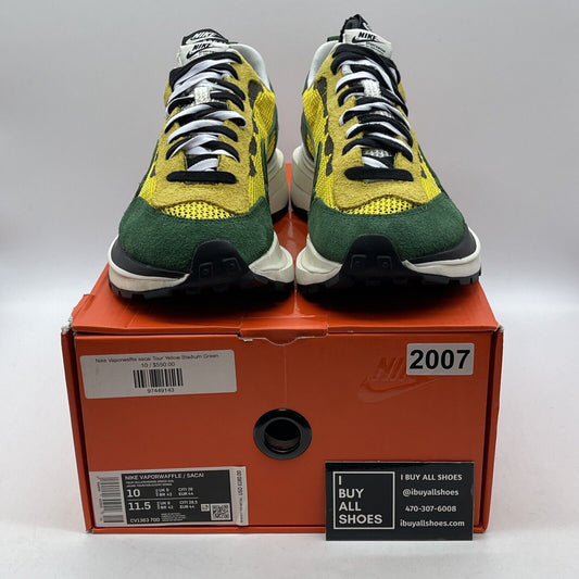 Size 10 - Nike sacai x VaporWaffle Tour Yellow Green Suede (CV1363-700)