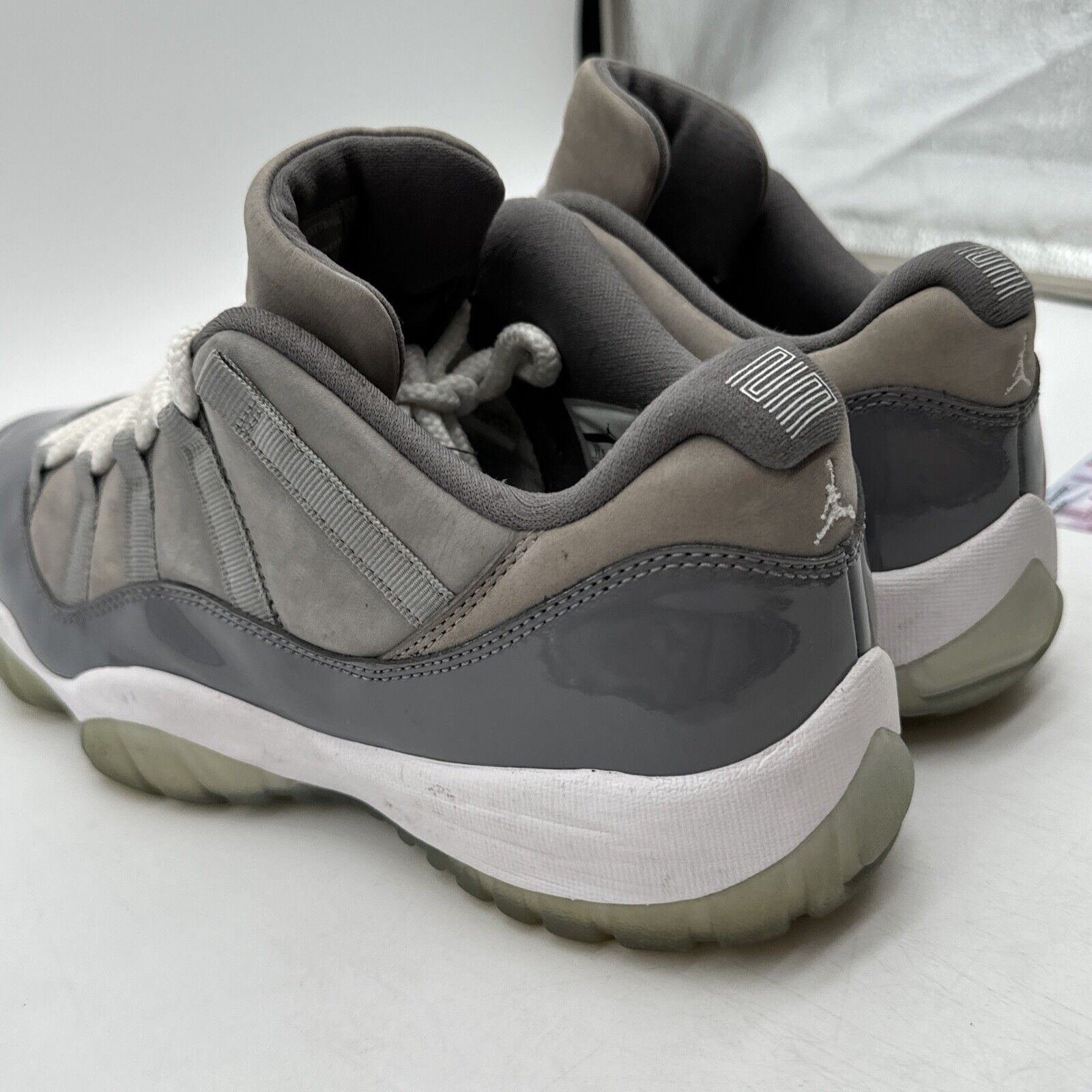 Size 11.5 - Jordan 11 Retro Low Cool Grey 2018 White Patent Suede Icy Sole