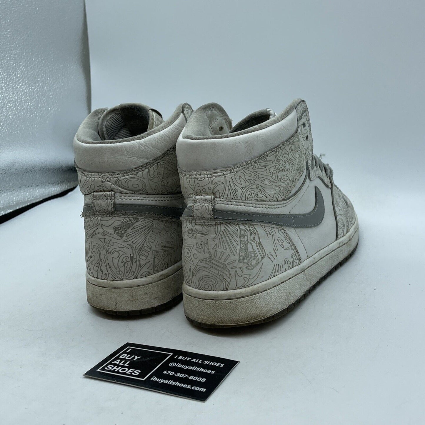 Size 9 - Air Jordan 1 Retro OG High Laser Grey White Leather (705289-100)