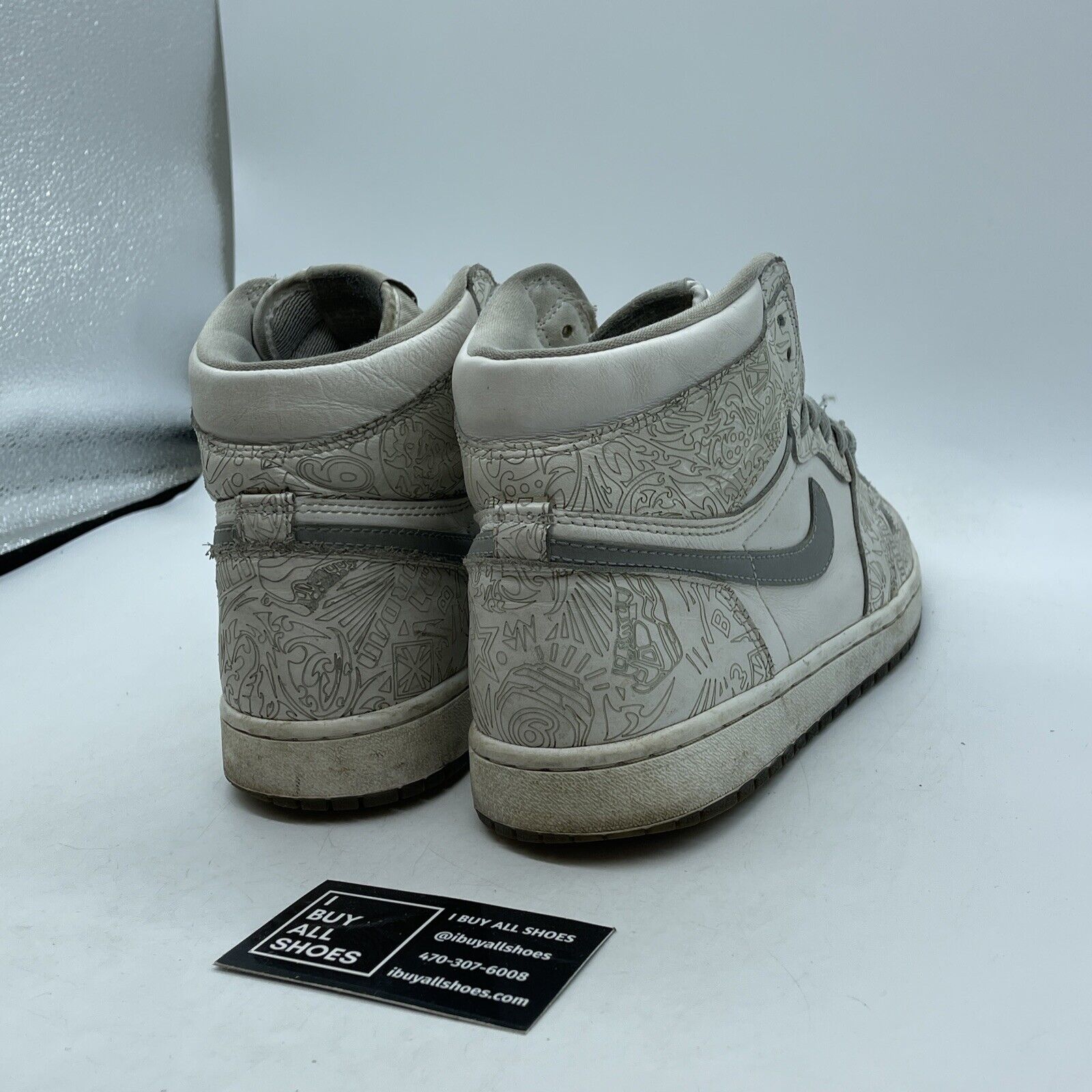 Size 9 - Air Jordan 1 Retro OG High Laser Grey White Leather (705289-100)