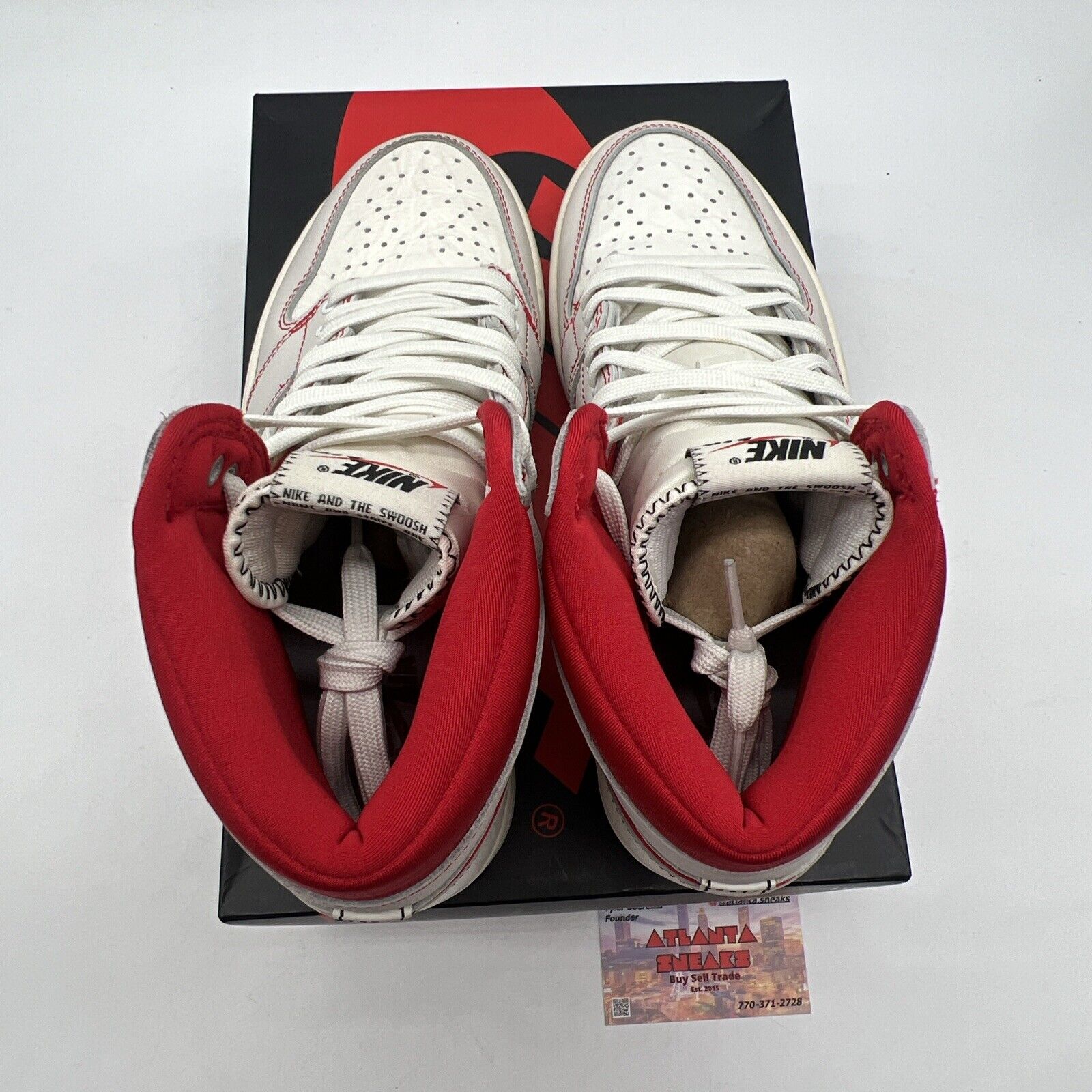 Size 8.5 - Air Jordan 1 Retro OG High Phantom White Red Leather (555088-160)