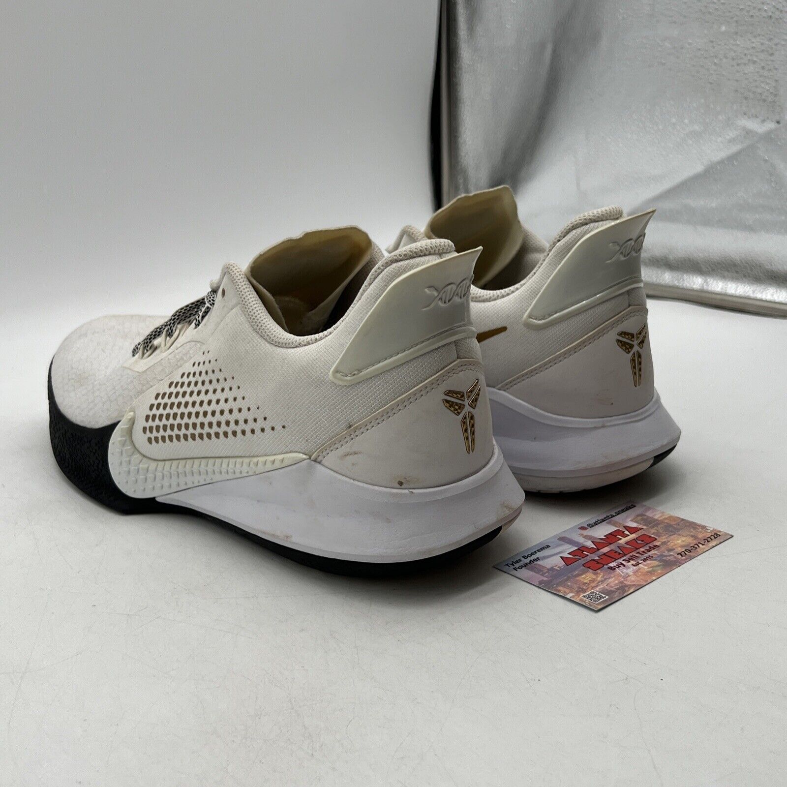 Size 12 - Nike Mamba Fury White Metallic Gold Black (CZ8770-100)