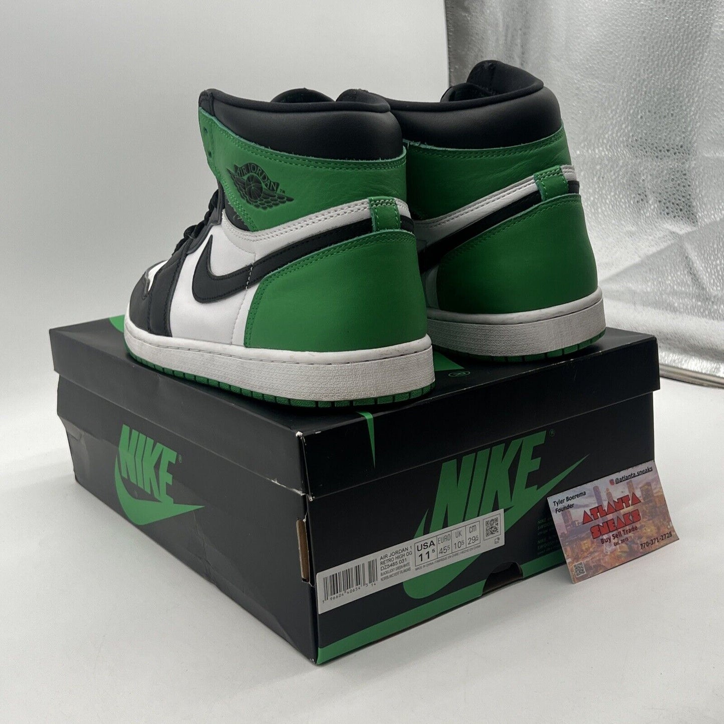 Size 11.5 - Air Jordan 1 Retro OG High Lucky Green Black White (DZ5485-031)