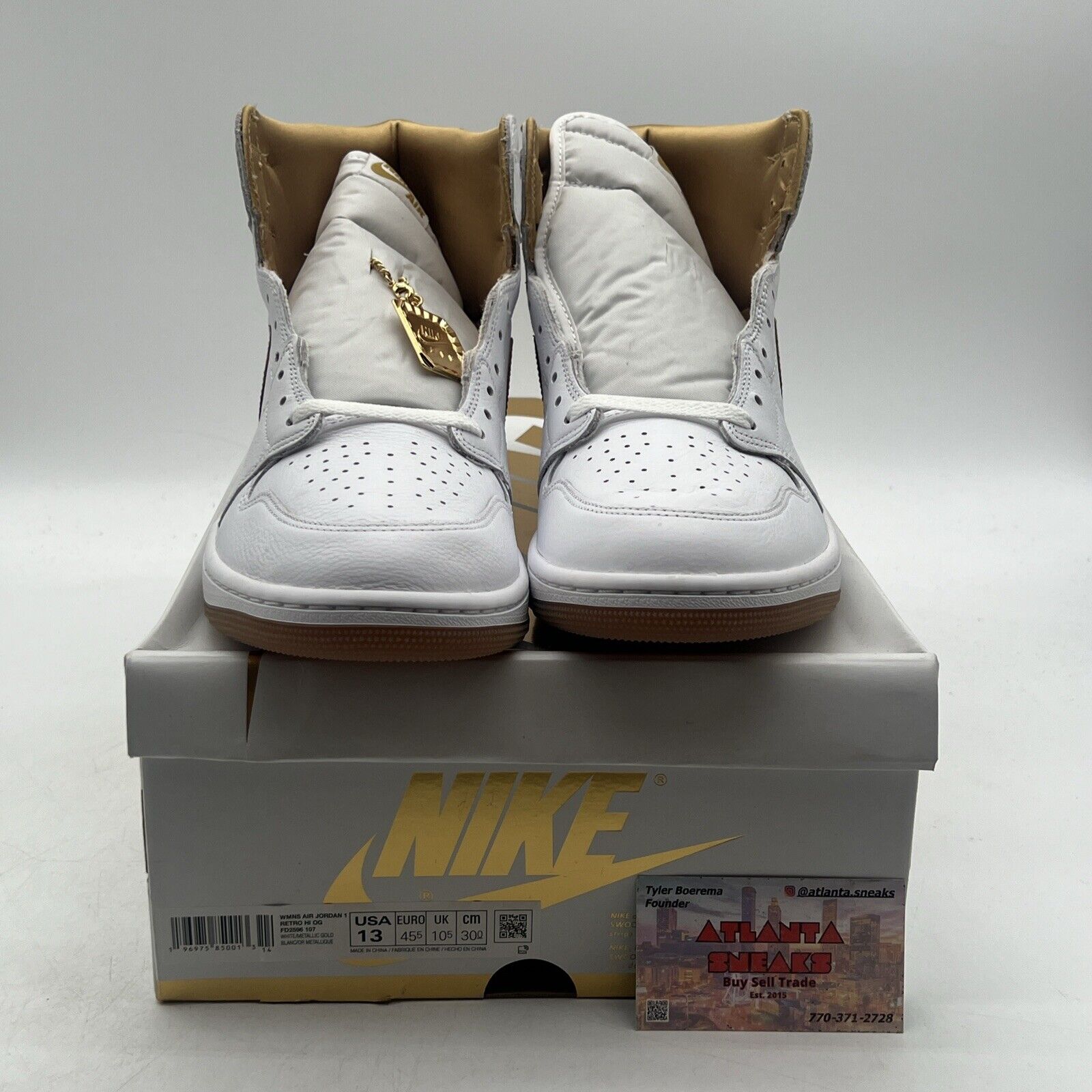 Size 13 - Air Jordan 1 Retro OG High Metallic Gold W Leather (FD2596-107)