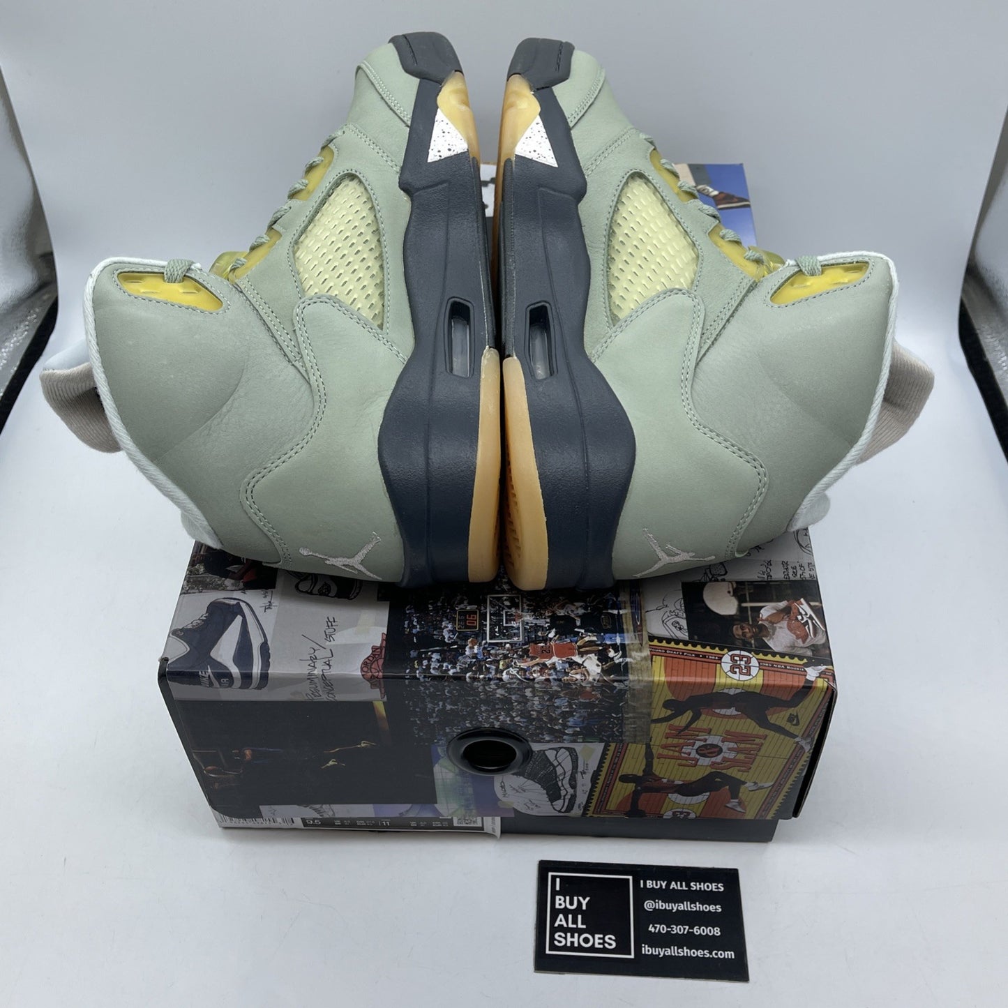 Size 9.5 - Jordan 5 JADE HORIZON Blue White Suede (DC7501300)